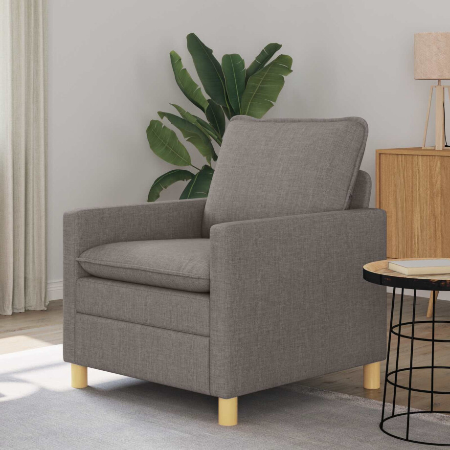 vidaXL Bank Taupe 76 x 81 x 87,5 cm Stof vidaXL Bank Taupe 76 x 81 x 87,5 cm Stof afbeelding 1