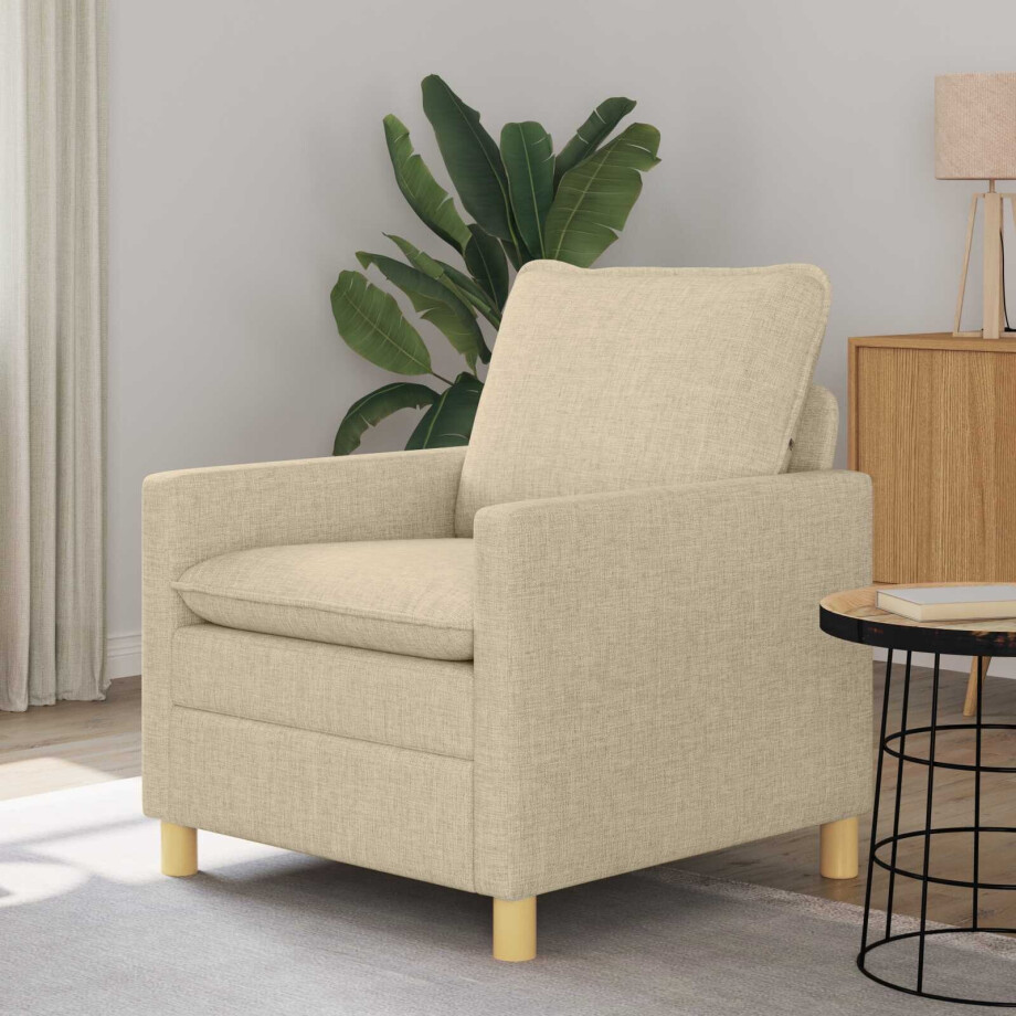 vidaXL Bank Crèmekleurig 76 x 81 x 87,5 cm Stof vidaXL Bank Crèmekleurig 76 x 81 x 87,5 cm Stof afbeelding 1