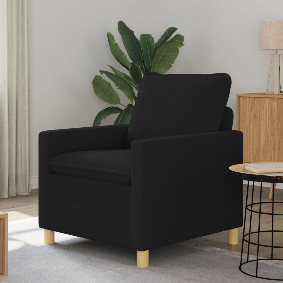 vidaXL Bank Zwart 76 x 81 x 87,5 cm Stof afbeelding 1