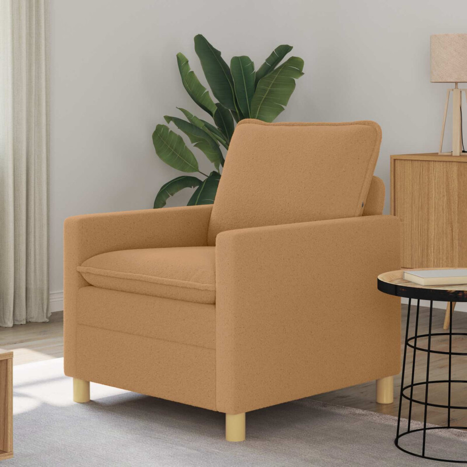 vidaXL Bank Beige 76 x 81 x 87,5 cm Stof afbeelding 1