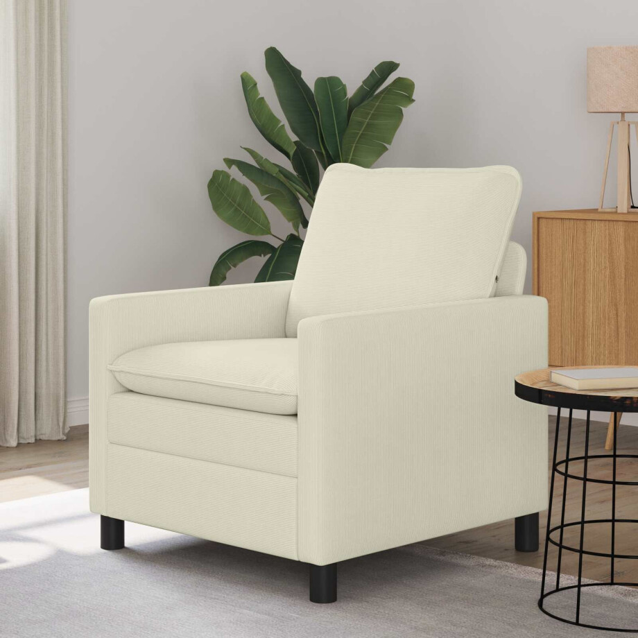 vidaXL Bank Crèmekleurig 76 x 81 x 87,5 cm Stof vidaXL Bank Crèmekleurig 76 x 81 x 87,5 cm Stof afbeelding 1