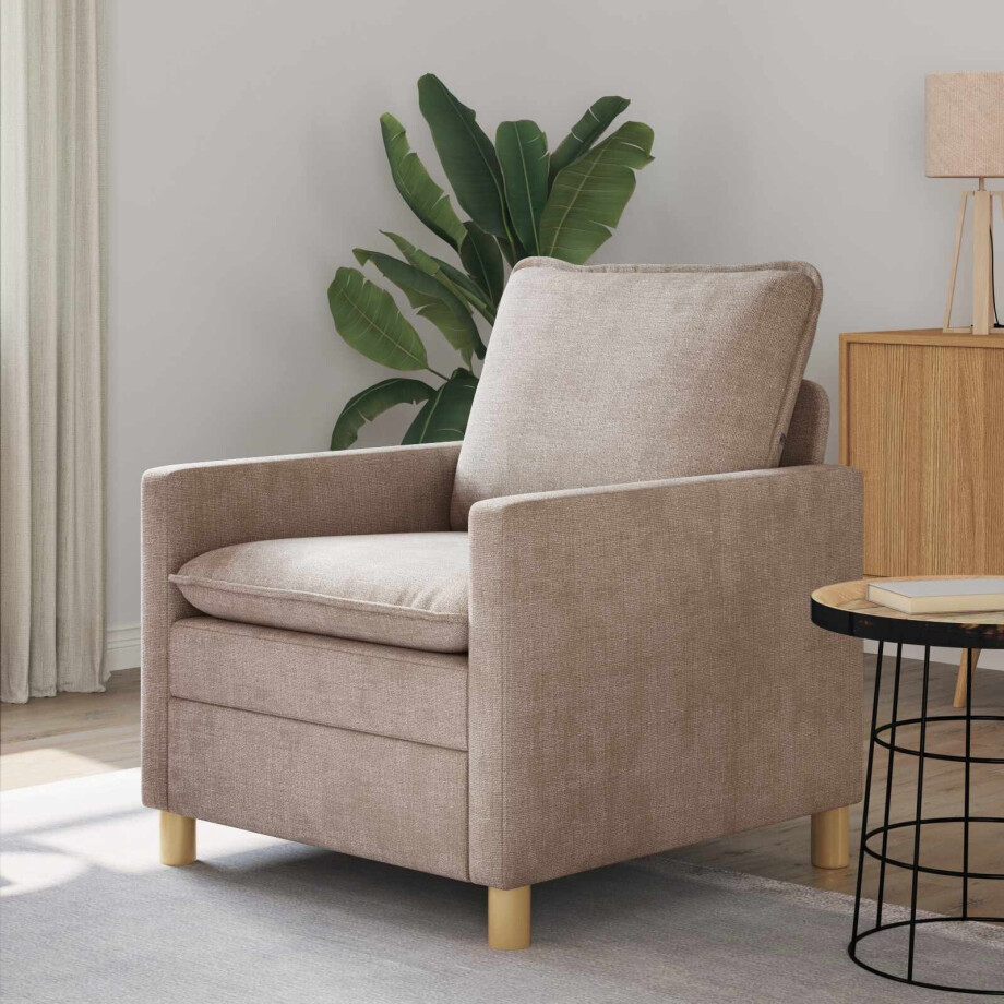 vidaXL Bank Beige 76 x 81 x 87,5 cm Polyester afbeelding 1