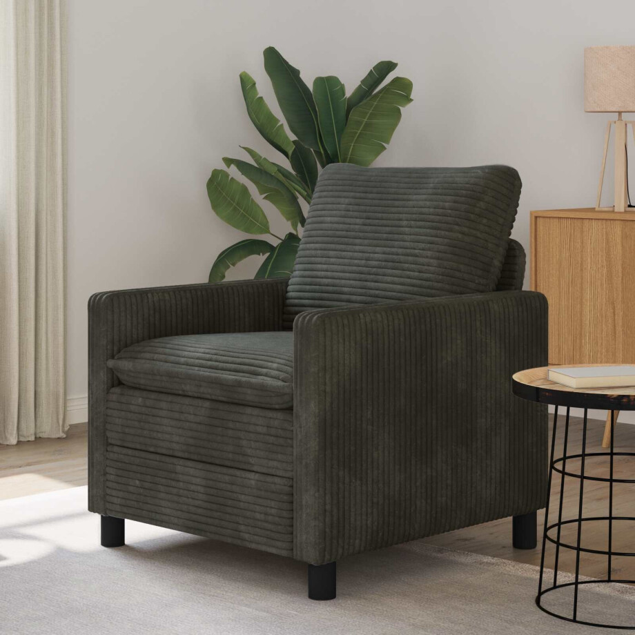 vidaXL Bank Antracietkleurig 76 x 81 x 87,5 cm Polyester afbeelding 1