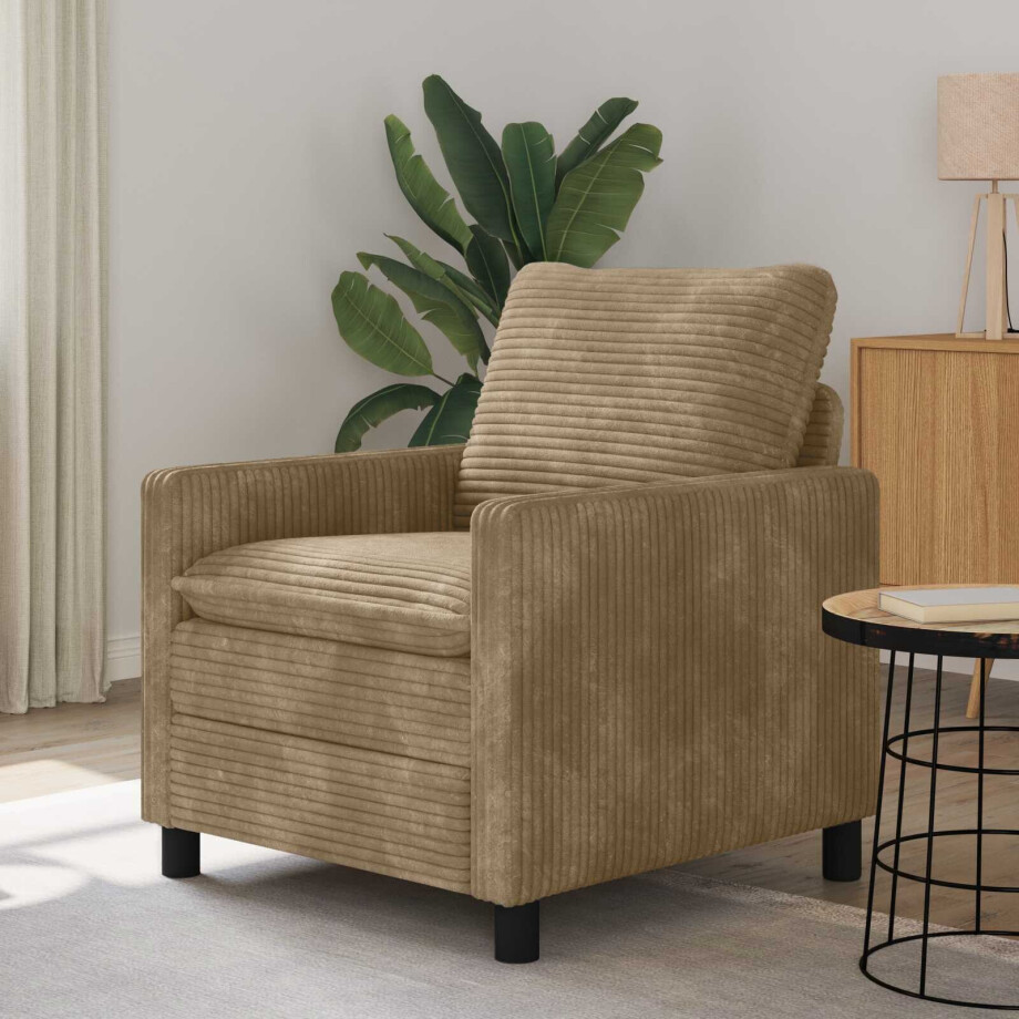 vidaXL Bank Taupe 76 x 81 x 87,5 cm Polyester vidaXL Bank Taupe 76 x 81 x 87,5 cm Polyester afbeelding 1