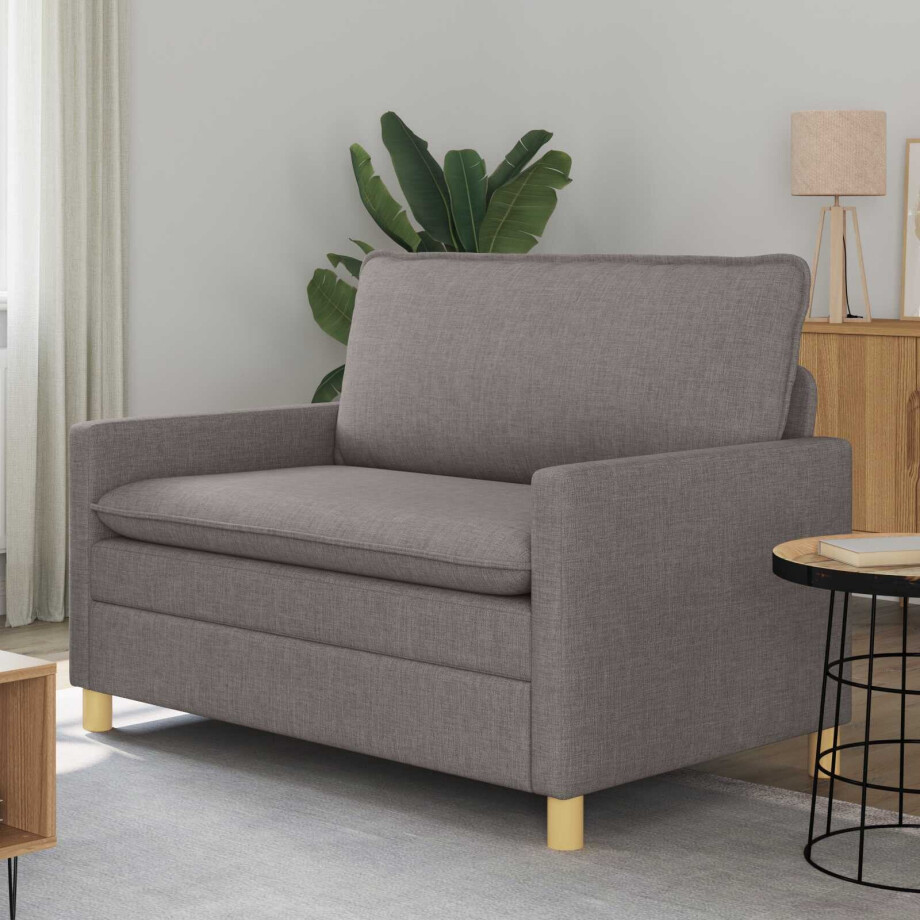 vidaXL Bank Taupe 126 x 81 x 87,5 cm Stof afbeelding 1