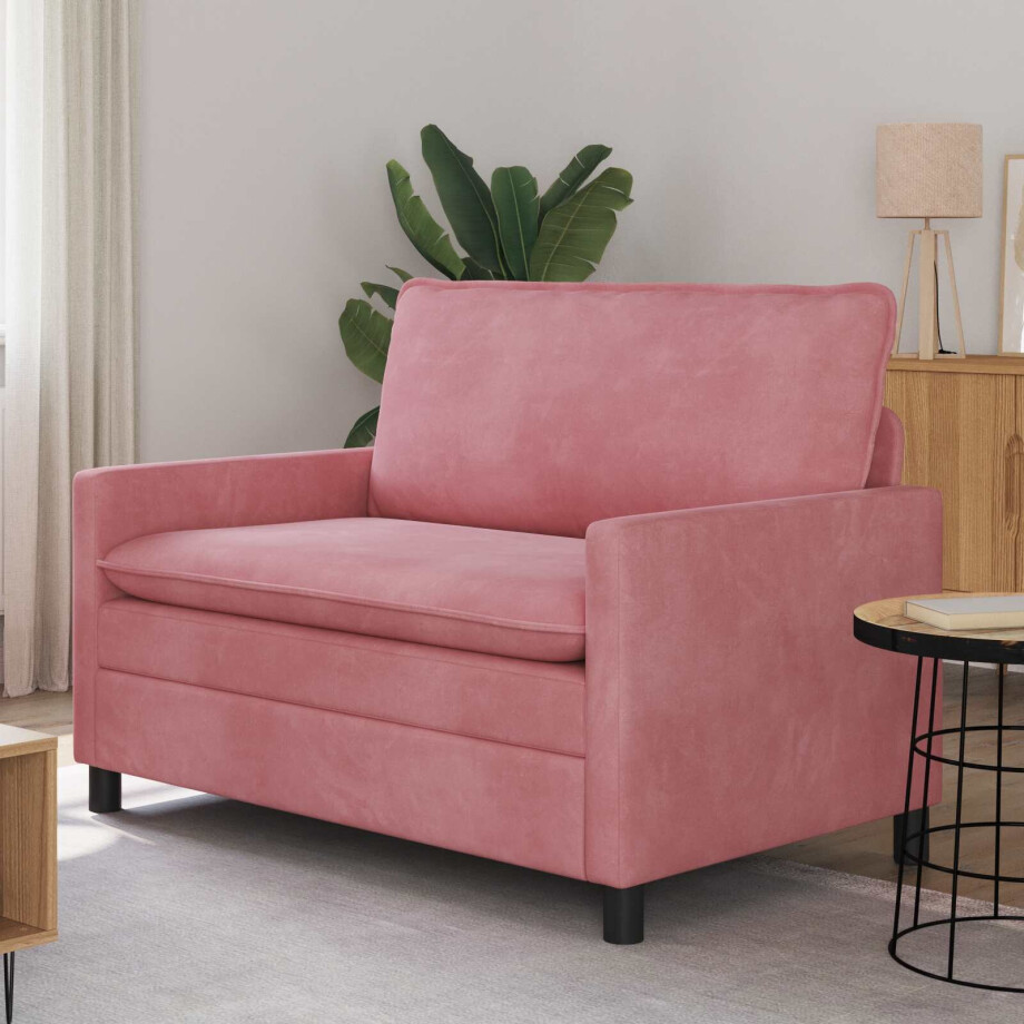 vidaXL Bank Roze 126 x 81 x 87,5 cm Fluweel afbeelding 1