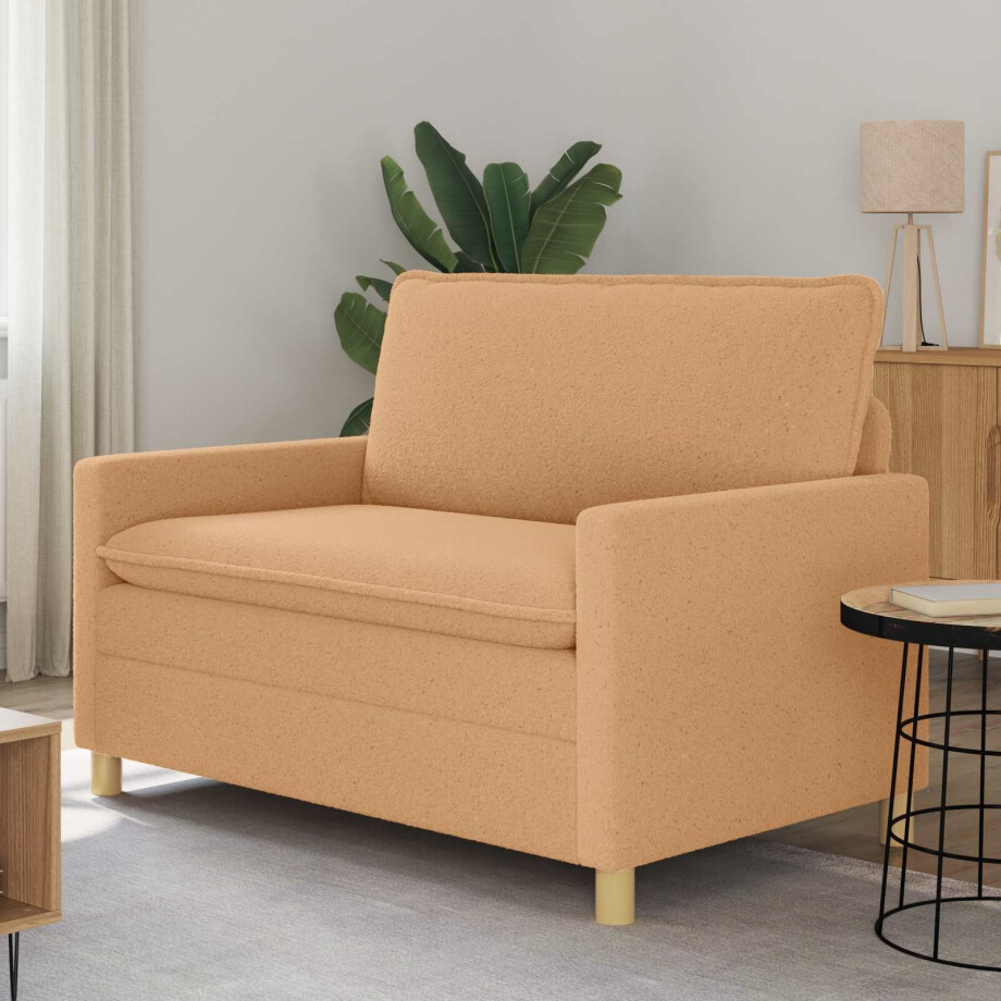 vidaXL Bank Beige 126 x 81 x 87,5 cm Stof afbeelding 1