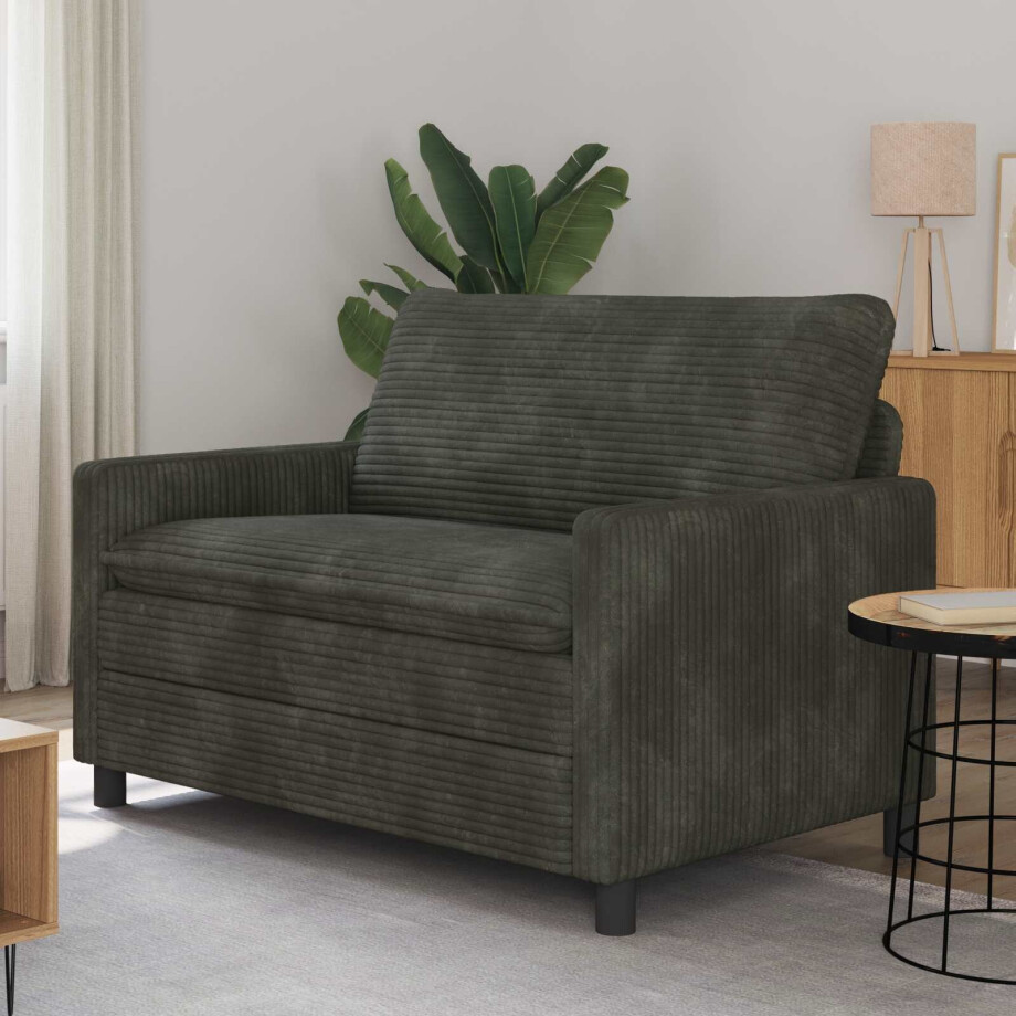 vidaXL Bank Antracietkleurig 126 x 81 x 87,5 cm Polyester vidaXL Bank Antracietkleurig 126 x 81 x 87,5 cm Polyester afbeelding 1