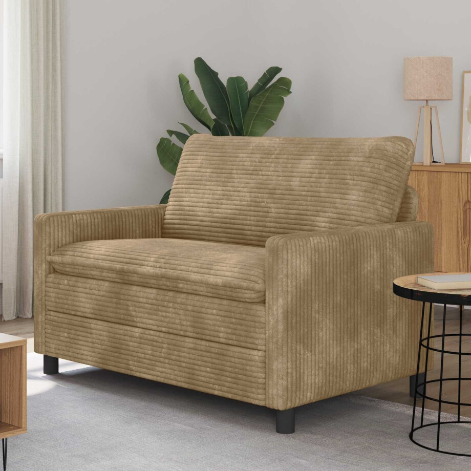 vidaXL Bank Taupe 126 x 81 x 87,5 cm Polyester vidaXL Bank Taupe 126 x 81 x 87,5 cm Polyester afbeelding 1