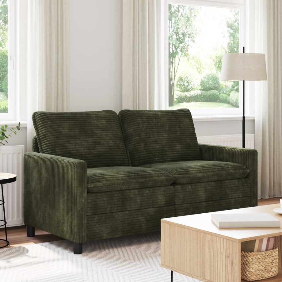 vidaXL Bank Groen 156 x 81 x 87,5 cm Polyester vidaXL Bank Groen 156 x 81 x 87,5 cm Polyester afbeelding 1