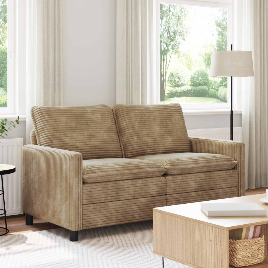 vidaXL Bank Taupe 156 x 81 x 87,5 cm Polyester vidaXL Bank Taupe 156 x 81 x 87,5 cm Polyester afbeelding 1