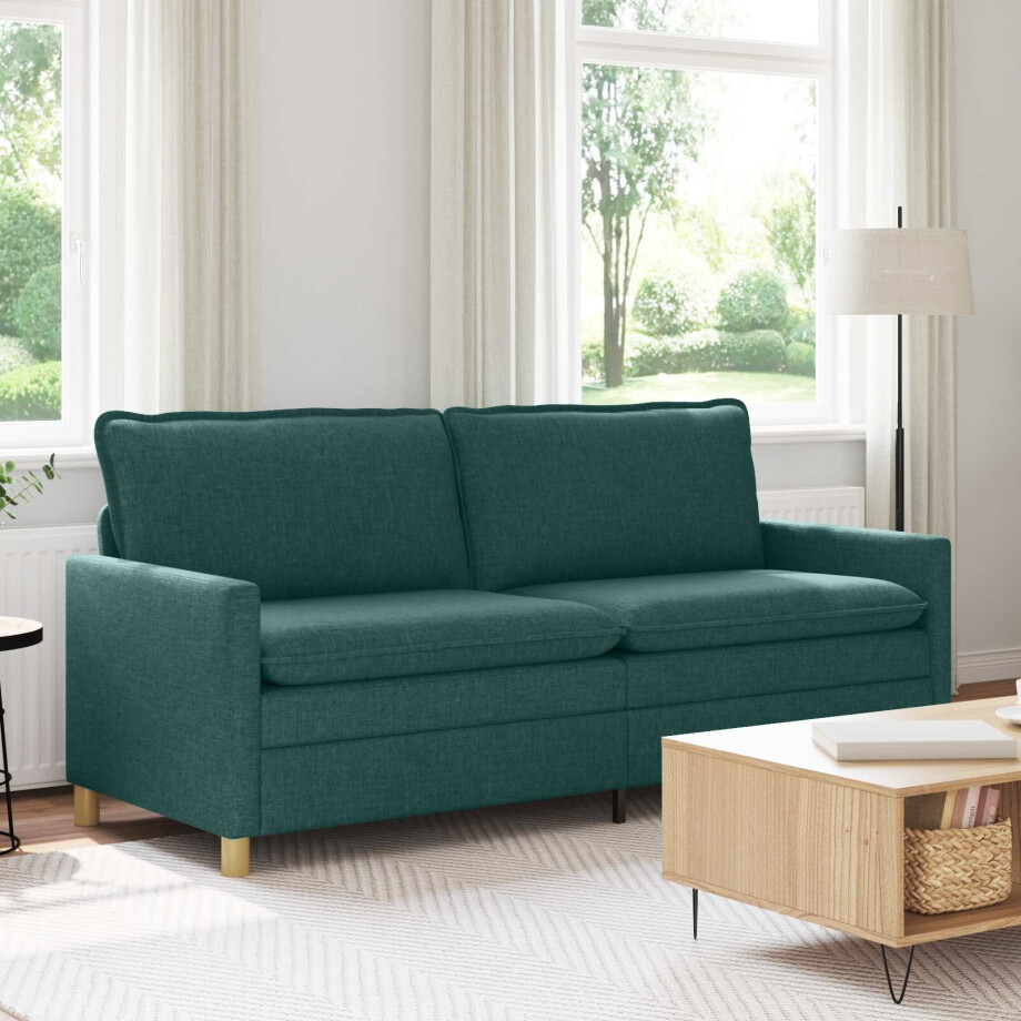 vidaXL Bank Donkergroen 196 x 81 x 87,5 cm Stof afbeelding 1