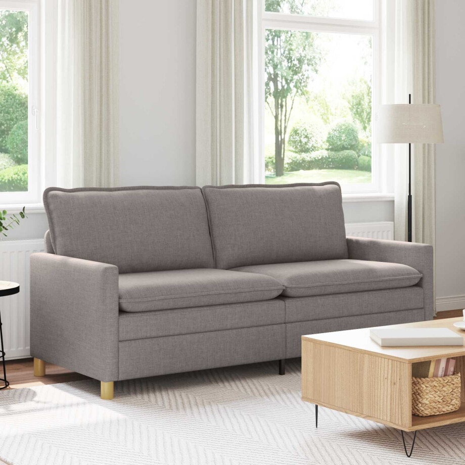 vidaXL Bank Taupe 196 x 81 x 87,5 cm Stof vidaXL Bank Taupe 196 x 81 x 87,5 cm Stof afbeelding 1