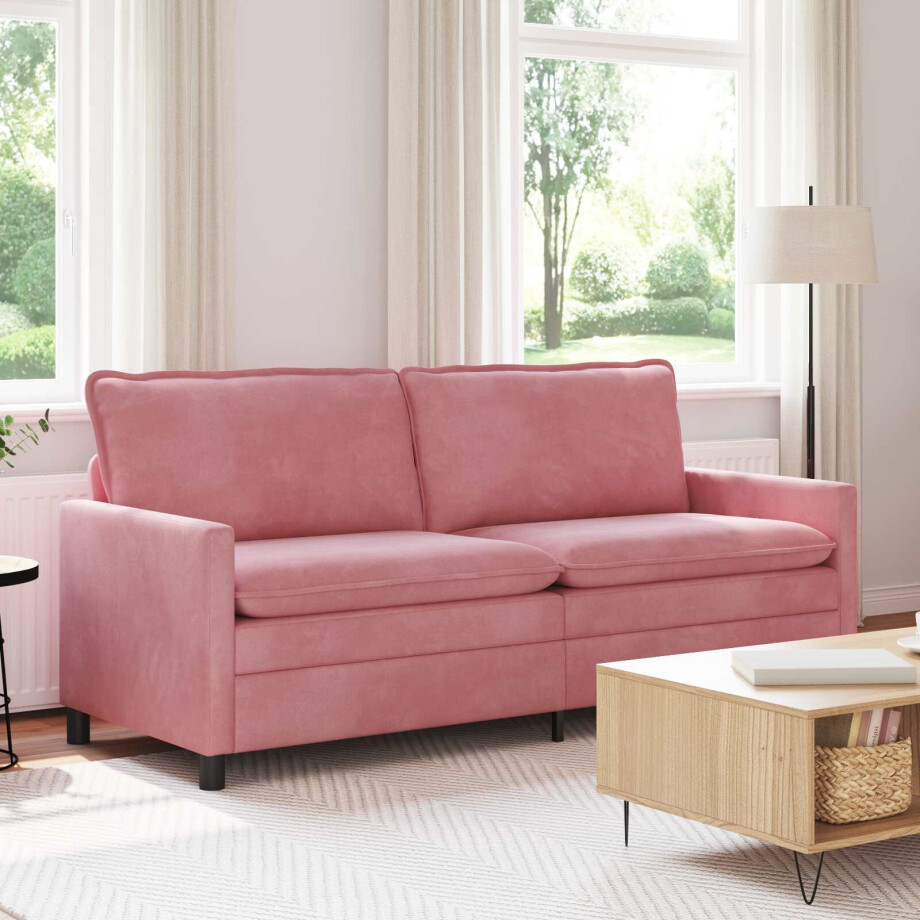 vidaXL Bank Roze 196 x 81 x 87,5 cm Fluweel afbeelding 1