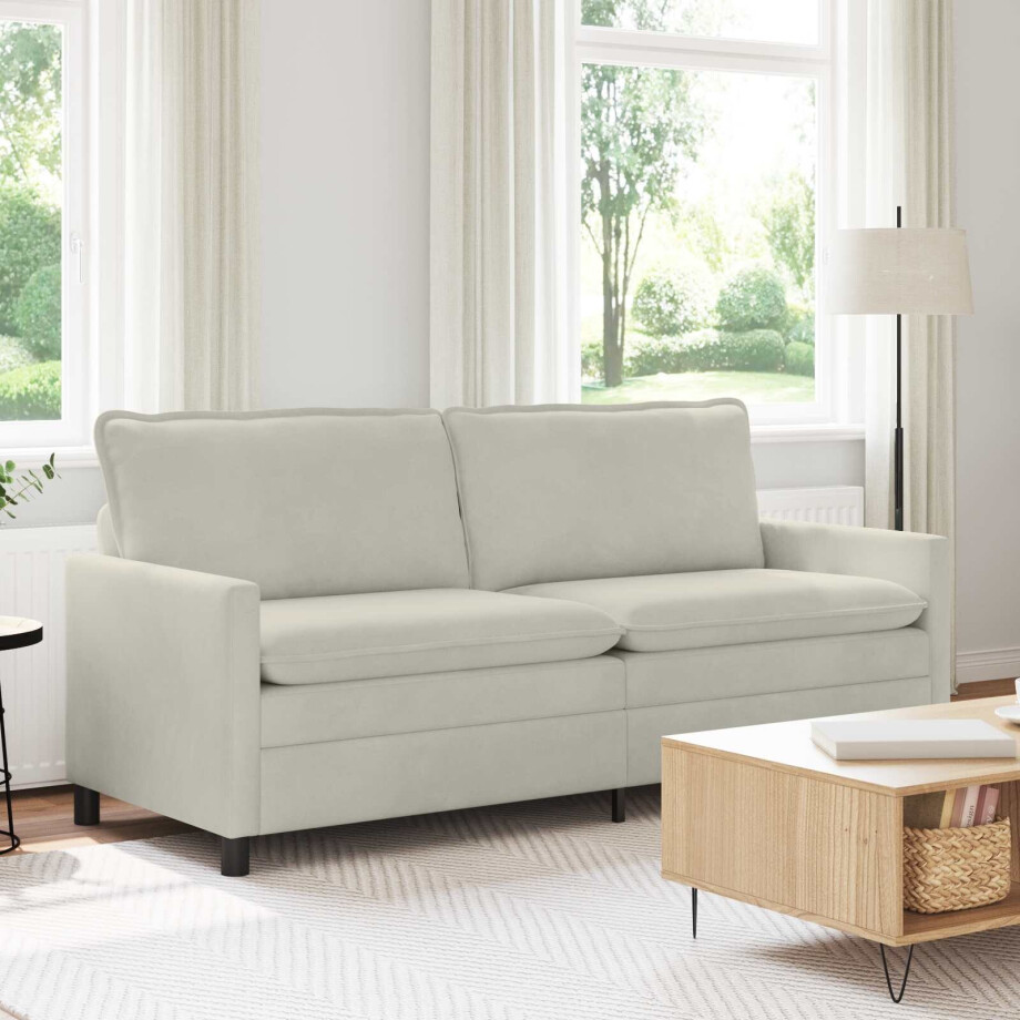 vidaXL Bank Crèmekleurig 196 x 81 x 87,5 cm Fluweel vidaXL Bank Crèmekleurig 196 x 81 x 87,5 cm Fluweel afbeelding 1