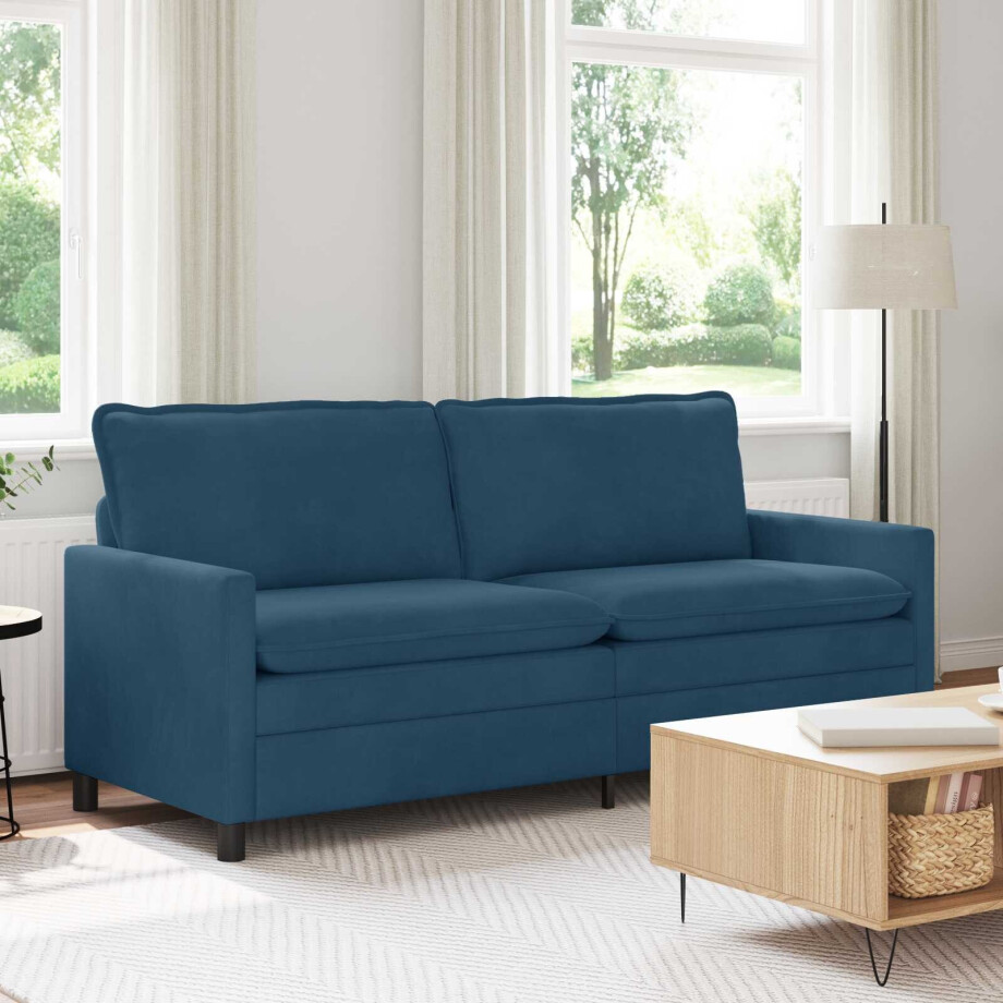 vidaXL Bank Blauw 196 x 81 x 87,5 cm Fluweel vidaXL Bank Blauw 196 x 81 x 87,5 cm Fluweel afbeelding 1