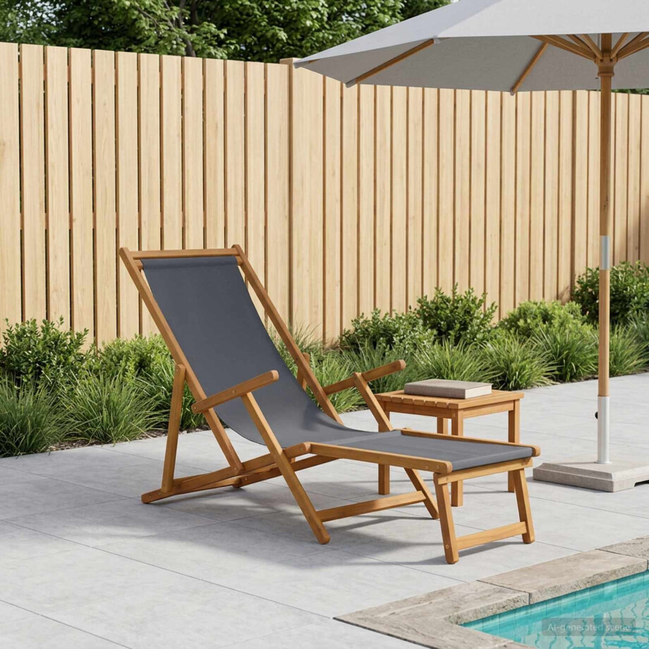 vidaXL Opvouwbare zonnebed 3 Positie Massief Eucalyptus Hout Grijs vidaXL Opvouwbare zonnebed 3 Positie Massief Eucalyptus Hout Grijs afbeelding 1
