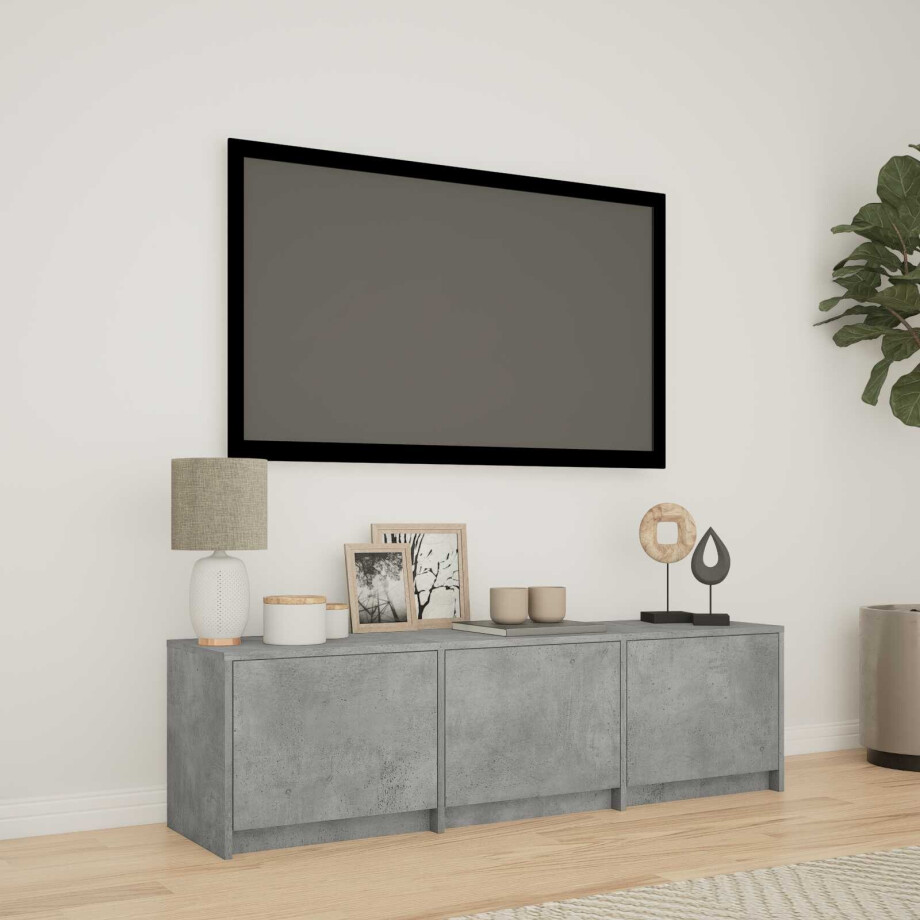 vidaXL TV-kast met LED Beton Grijs 140 x 34 x 40 cm Geconstrueerd hout afbeelding 1
