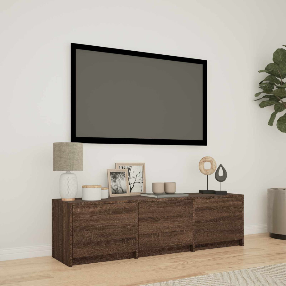 vidaXL TV-kast met LED Bruine eik 140 x 34 x 40 cm Geconstrueerd hout vidaXL TV-kast met LED Bruine eik 140 x 34 x 40 cm Geconstrueerd hout afbeelding 1