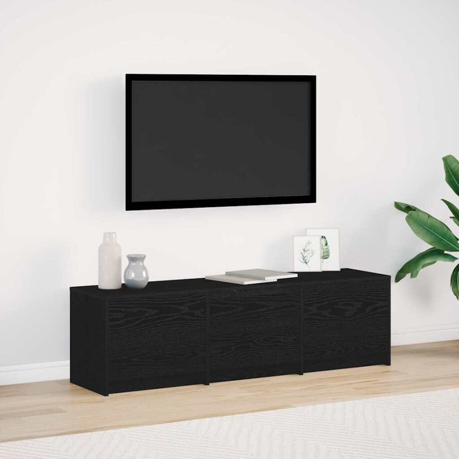 vidaXL TV-kast met LED Zwarte Eik 140 x 34 x 40 cm Geconstrueerd hout afbeelding 1