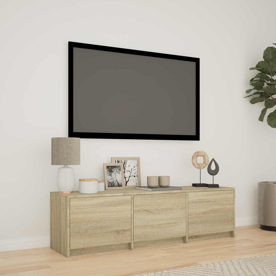vidaXL TV-kast met LED met LED met lade Sonoma Eiken 140 x 34 x 40 cm vidaXL TV-kast met LED met LED met lade Sonoma Eiken 140 x 34 x 40 cm afbeelding 1