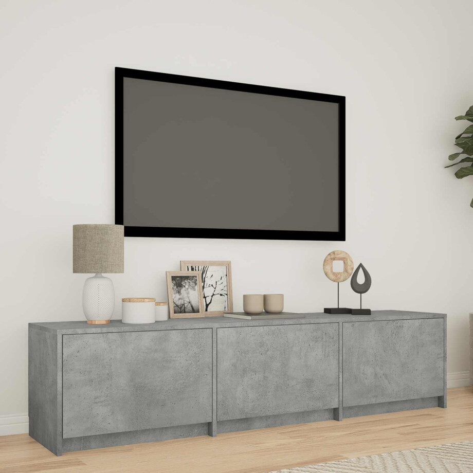 vidaXL TV-kast met LED Beton Grijs 165 x 34 x 40 cm Geconstrueerd hout afbeelding 1