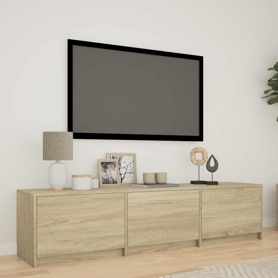 vidaXL TV-kast met LED met LED met lade Sonoma Eiken 165 x 34 x 40 cm vidaXL TV-kast met LED met LED met lade Sonoma Eiken 165 x 34 x 40 cm afbeelding 1