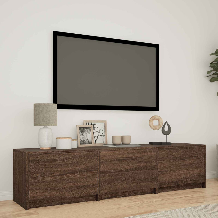vidaXL TV-kast met LED Bruine eik 165 x 34 x 40 cm Geconstrueerd hout vidaXL TV-kast met LED Bruine eik 165 x 34 x 40 cm Geconstrueerd hout afbeelding 1