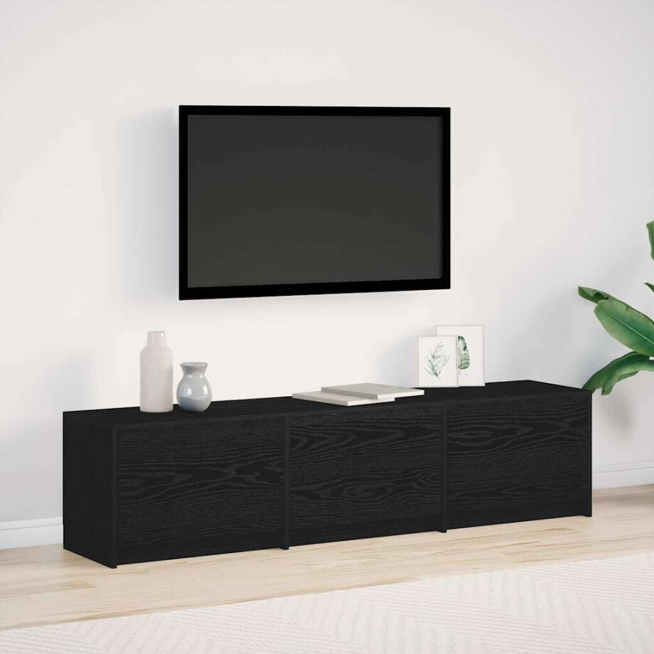 vidaXL TV-kast met LED Zwarte Eik 165 x 34 x 40 cm Geconstrueerd hout afbeelding 1