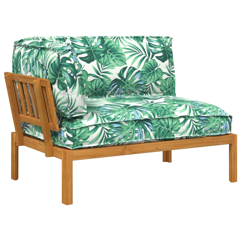 vidaXL Bankstel Blad Bladpatroon 133 x 92 x 69 cm Massief Acaciahout afbeelding 1