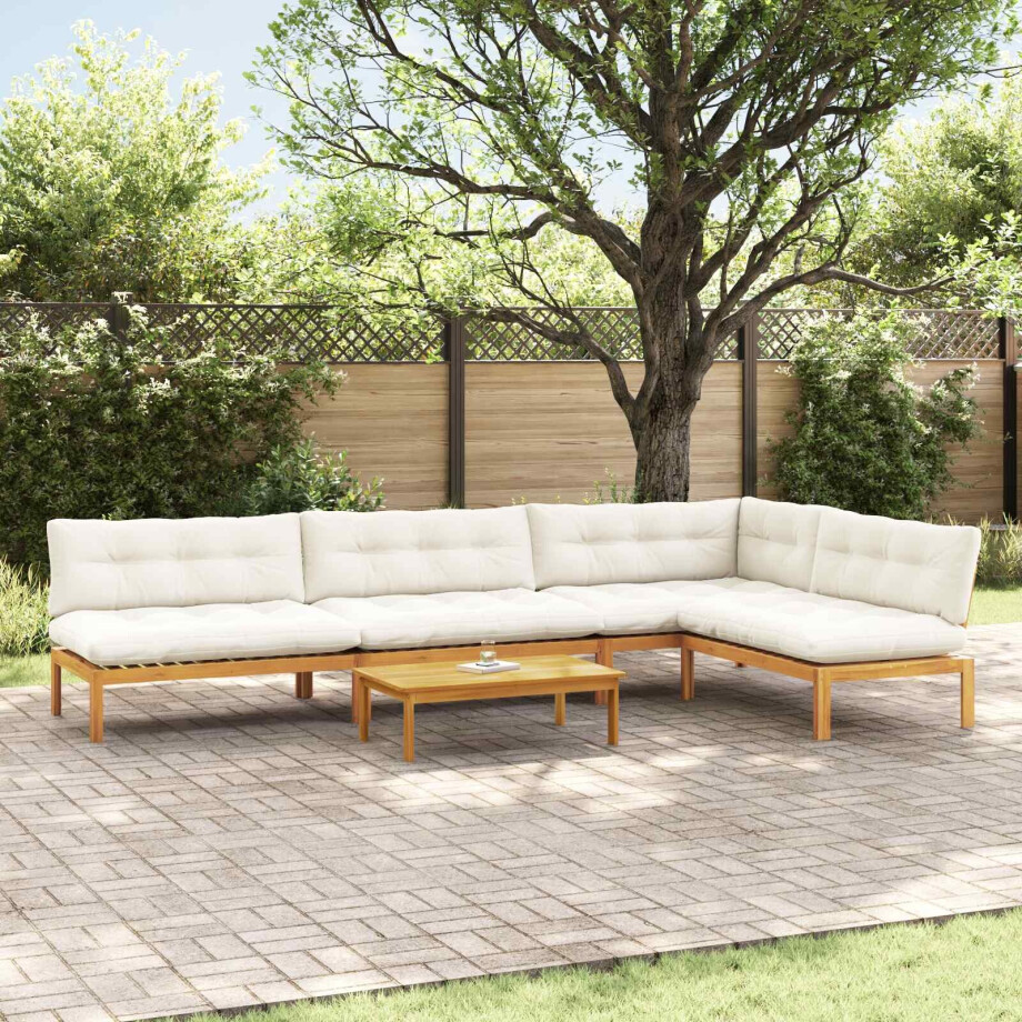 vidaXL 5 Stuk Garden Pallet Sofa Units Massief Acaciahout Naturel vidaXL 5 Stuk Garden Pallet Sofa Units Massief Acaciahout Naturel afbeelding 1