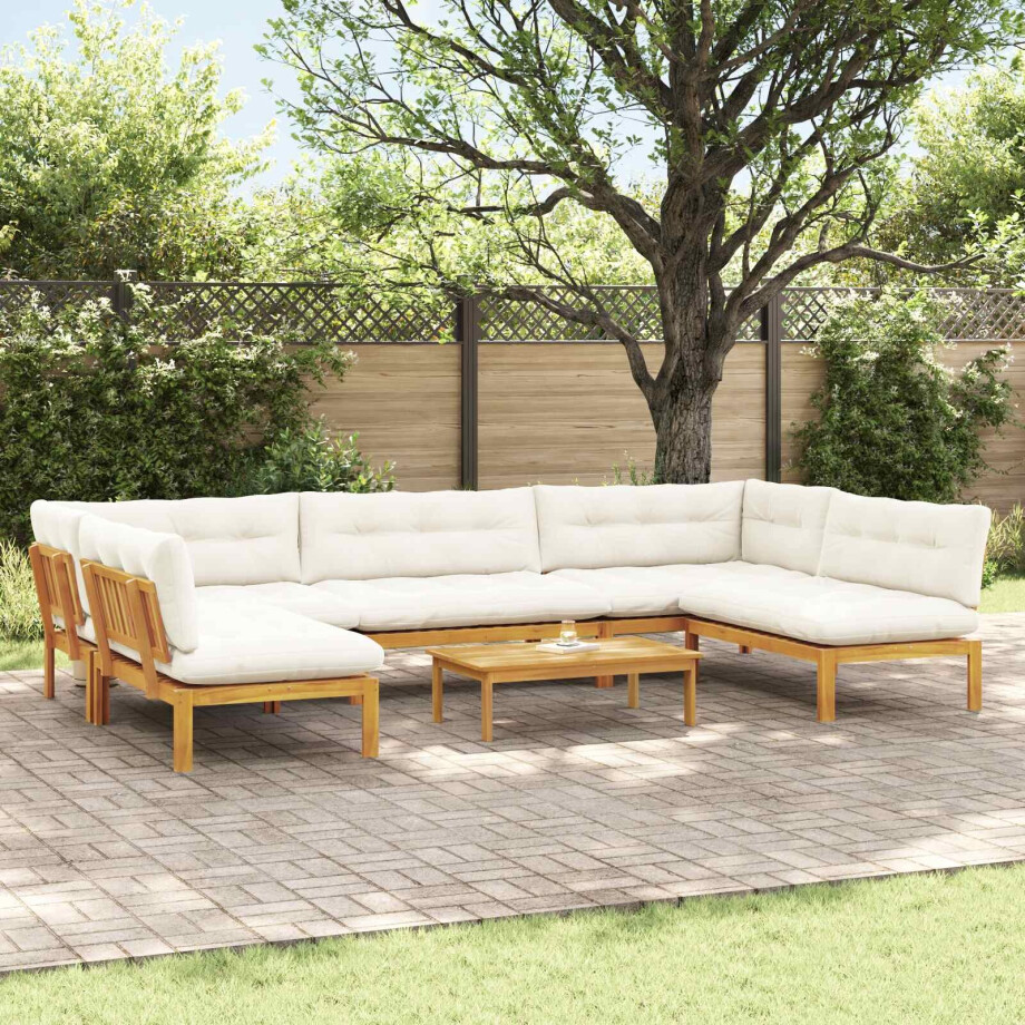 vidaXL 6 Stuk Garden Pallet Sofa Units Massief Acaciahout Naturel vidaXL 6 Stuk Garden Pallet Sofa Units Massief Acaciahout Naturel afbeelding 1