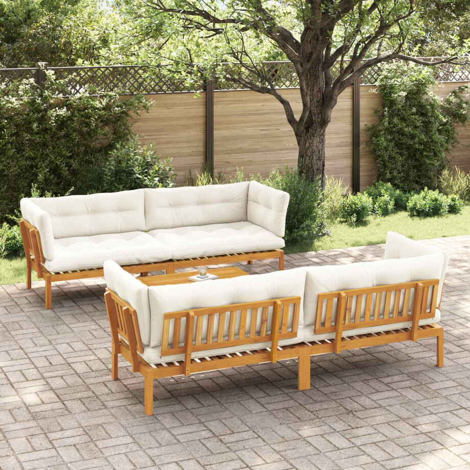 vidaXL 5 Stuk Garden Pallet Sofa Units Massief Acaciahout Naturel afbeelding 1