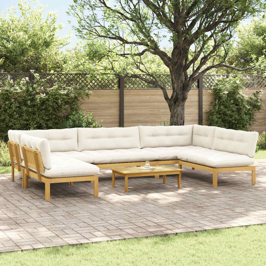 vidaXL 6 Stuk Garden Pallet Sofa Units Massief Acaciahout Licht Bruin vidaXL 6 Stuk Garden Pallet Sofa Units Massief Acaciahout Licht Bruin afbeelding 1