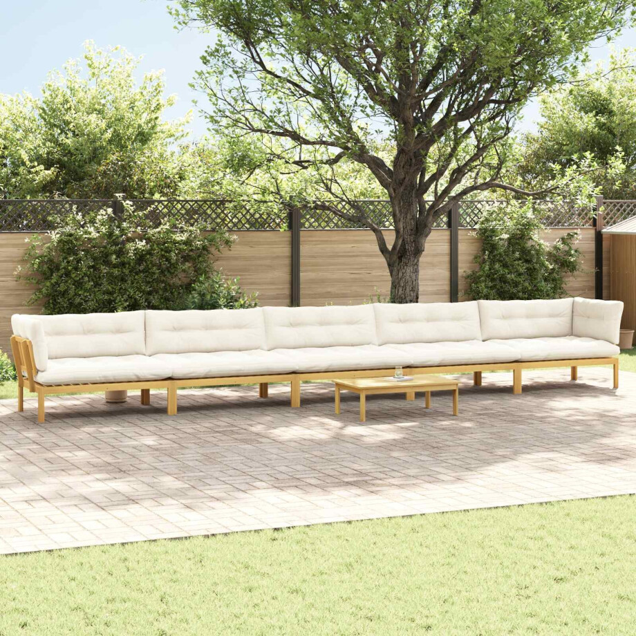 vidaXL 6 Stuk Garden Pallet Sofa Units Massief Acaciahout Licht Bruin afbeelding 1