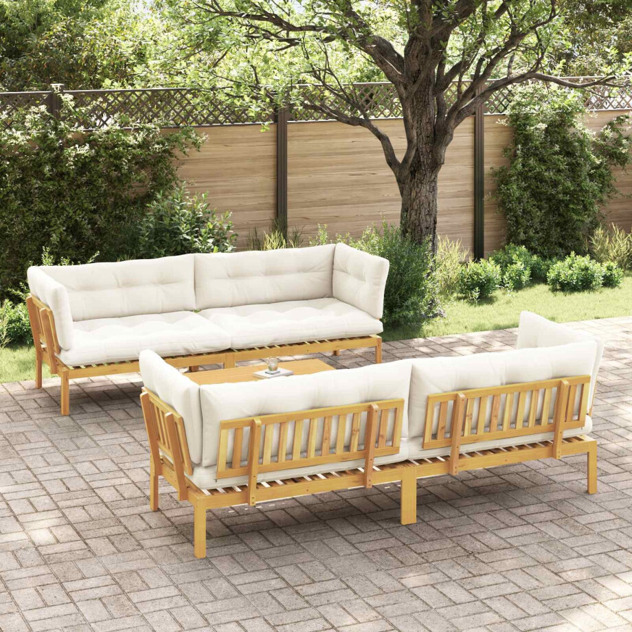 vidaXL 5 Stuk Garden Pallet Sofa Units Massief Acaciahout Licht Bruin afbeelding 1