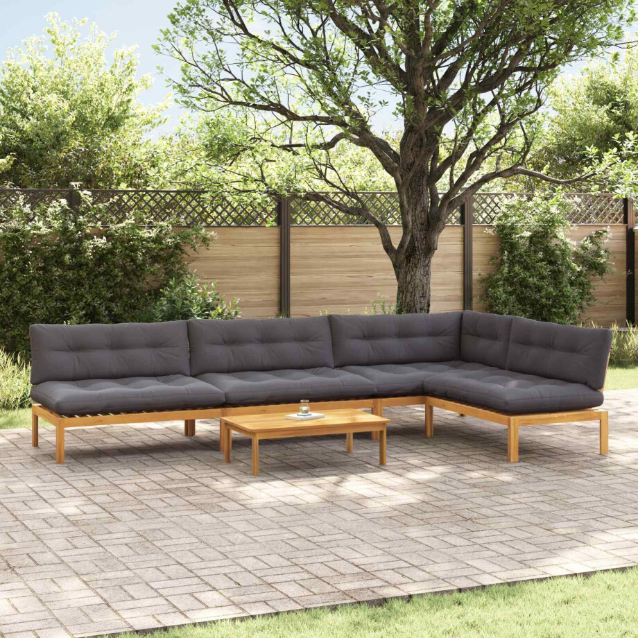 vidaXL 5 Stuk Garden Pallet Sofa Units Massief Acaciahout Naturel afbeelding 1