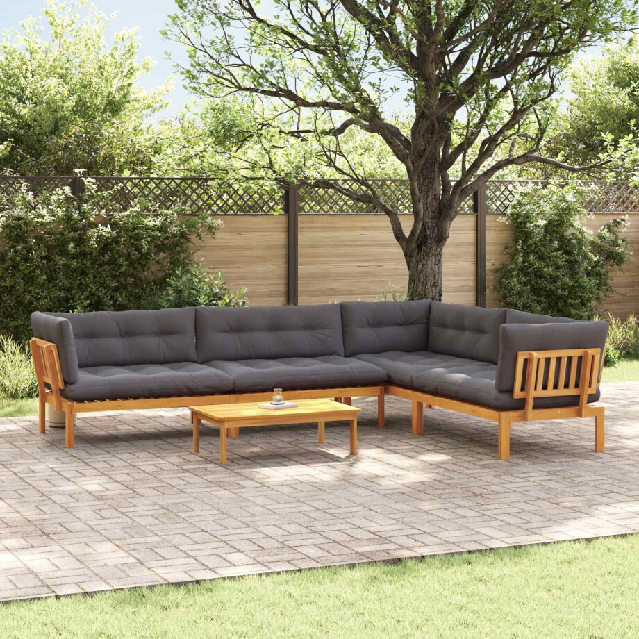 vidaXL 5 Stuk Garden Pallet Sofa Units Massief Acaciahout Naturel afbeelding 1