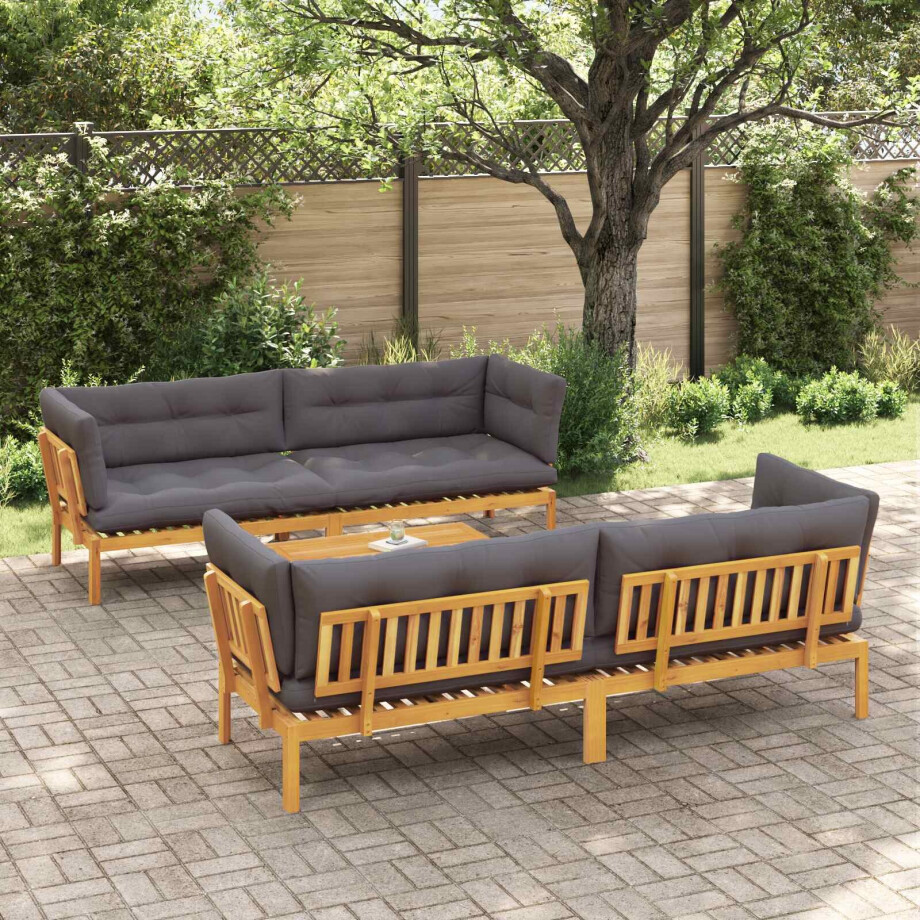 vidaXL 5 Stuk Garden Pallet Sofa Units Massief Acaciahout Naturel afbeelding 1