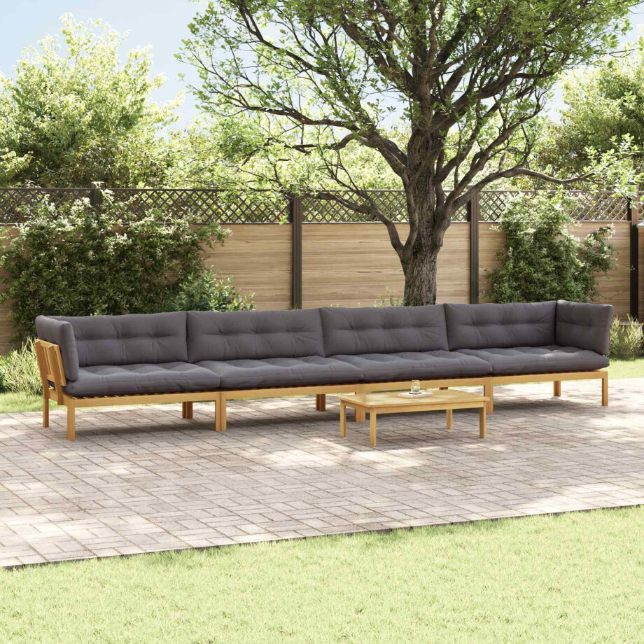 vidaXL 5 Stuk Garden Pallet Sofa Units Massief Acaciahout Licht Bruin afbeelding 1