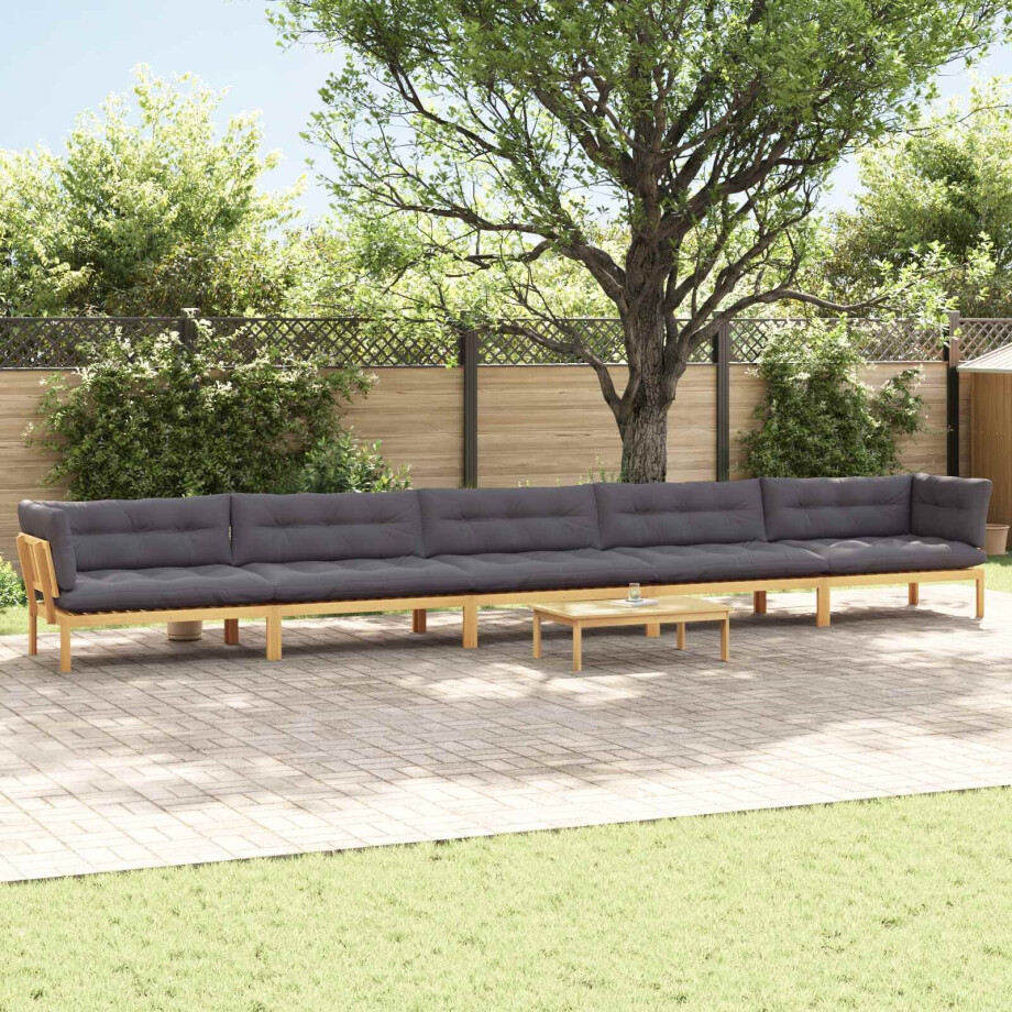 vidaXL 6 Stuk Garden Pallet Sofa Units Massief Acaciahout Licht Bruin afbeelding 1