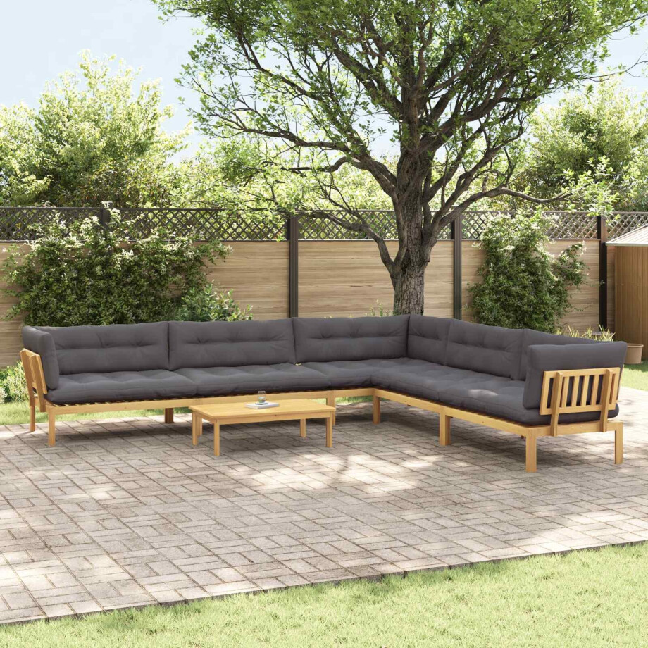 vidaXL 6 Stuk Garden Pallet Sofa Units Massief Acaciahout Licht Bruin afbeelding 1