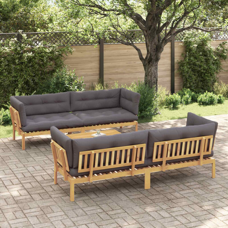 vidaXL 5 Stuk Garden Pallet Sofa Units Massief Acaciahout Licht Bruin afbeelding 1