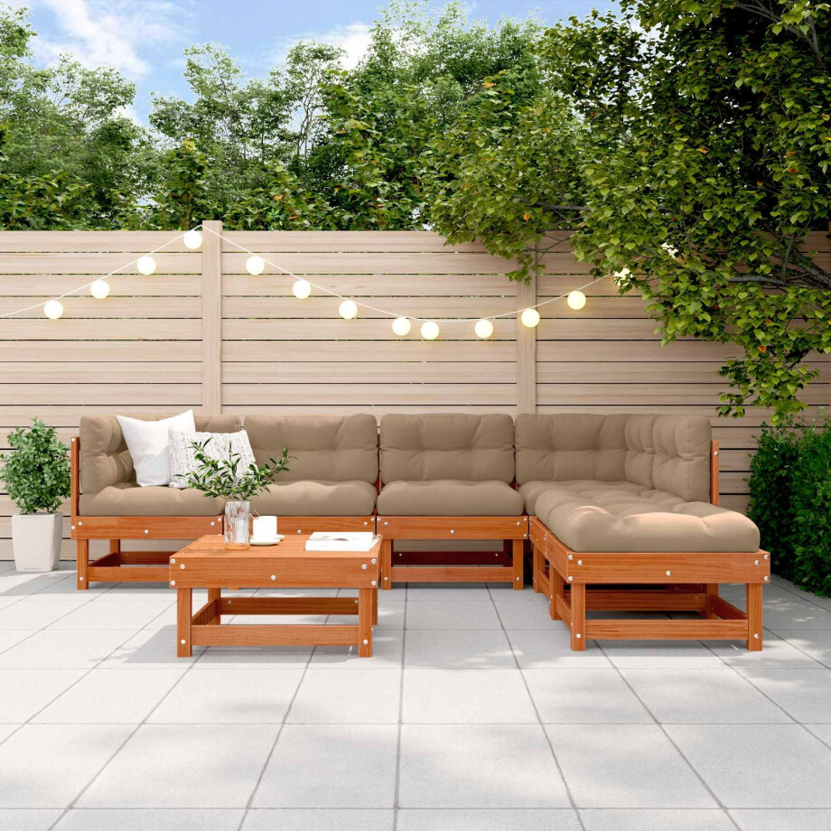 vidaXL Tuin loungeset 7 pcs Wasbruin Massief grenenhout afbeelding 1