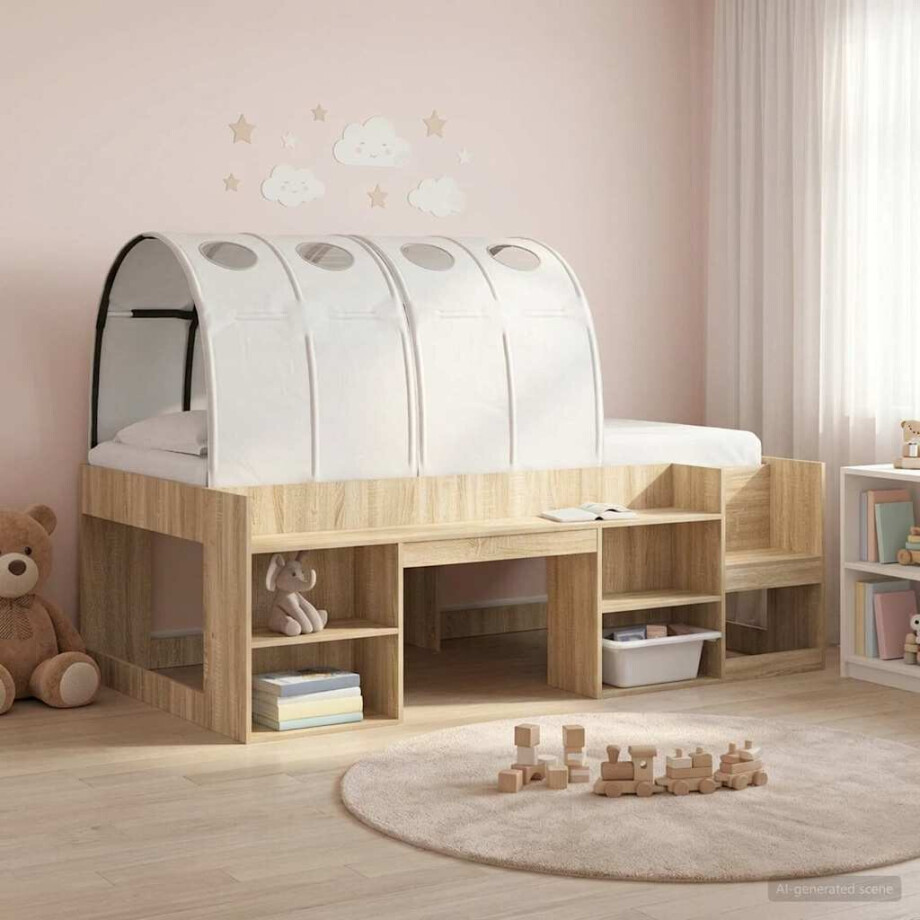 vidaXL Bedtunnel 2 pcs Wit 211 x 67.5 x 2 cm Polyester vidaXL Bedtunnel 2 pcs Wit 211 x 67.5 x 2 cm Polyester afbeelding 1
