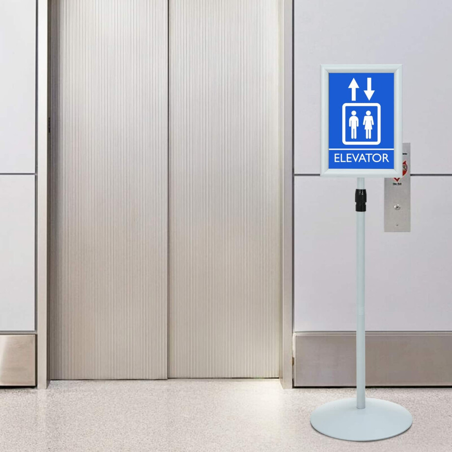 vidaXL Pedestal Posterstand Zilver 33 x 33 x 123 cm PVC en staal afbeelding 1