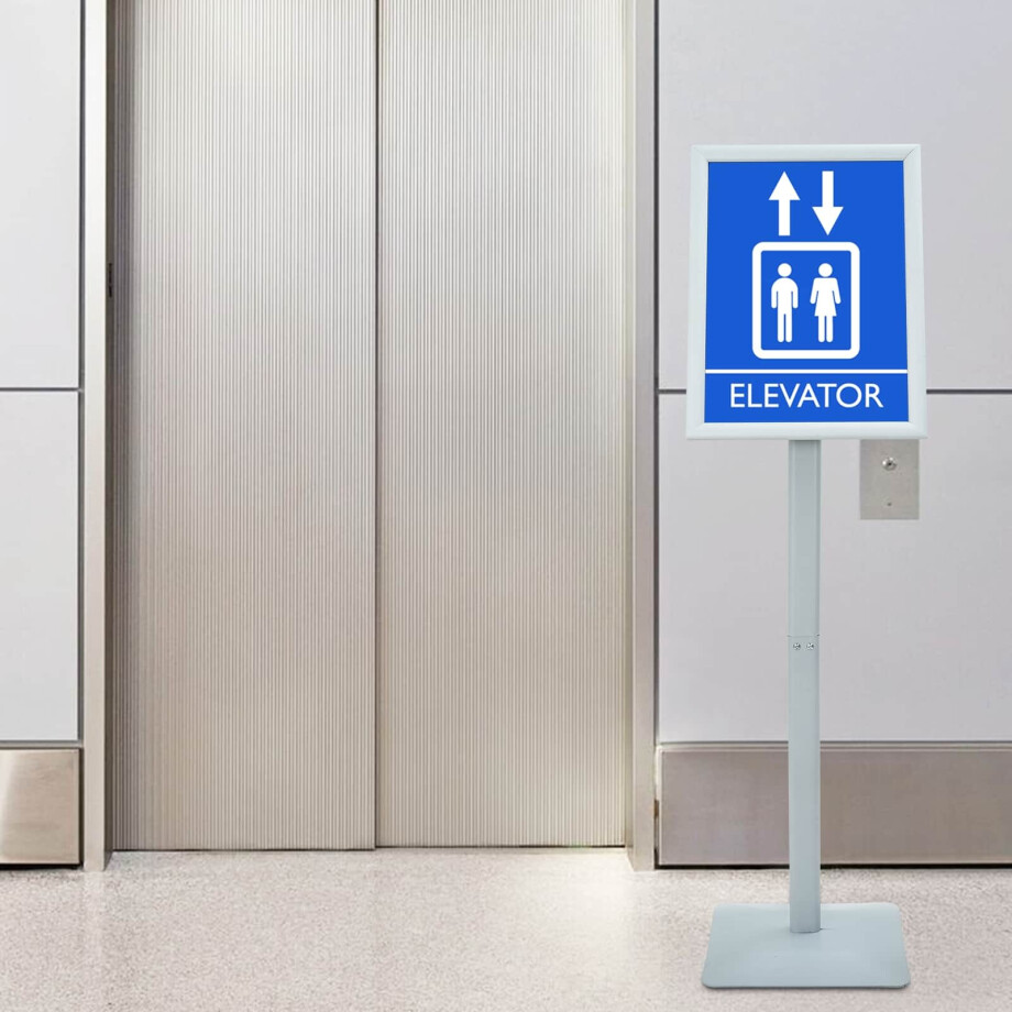 vidaXL Posterstandaard met voet Zilver 32,5 x 27 x 126 cm Gietijzer afbeelding 1