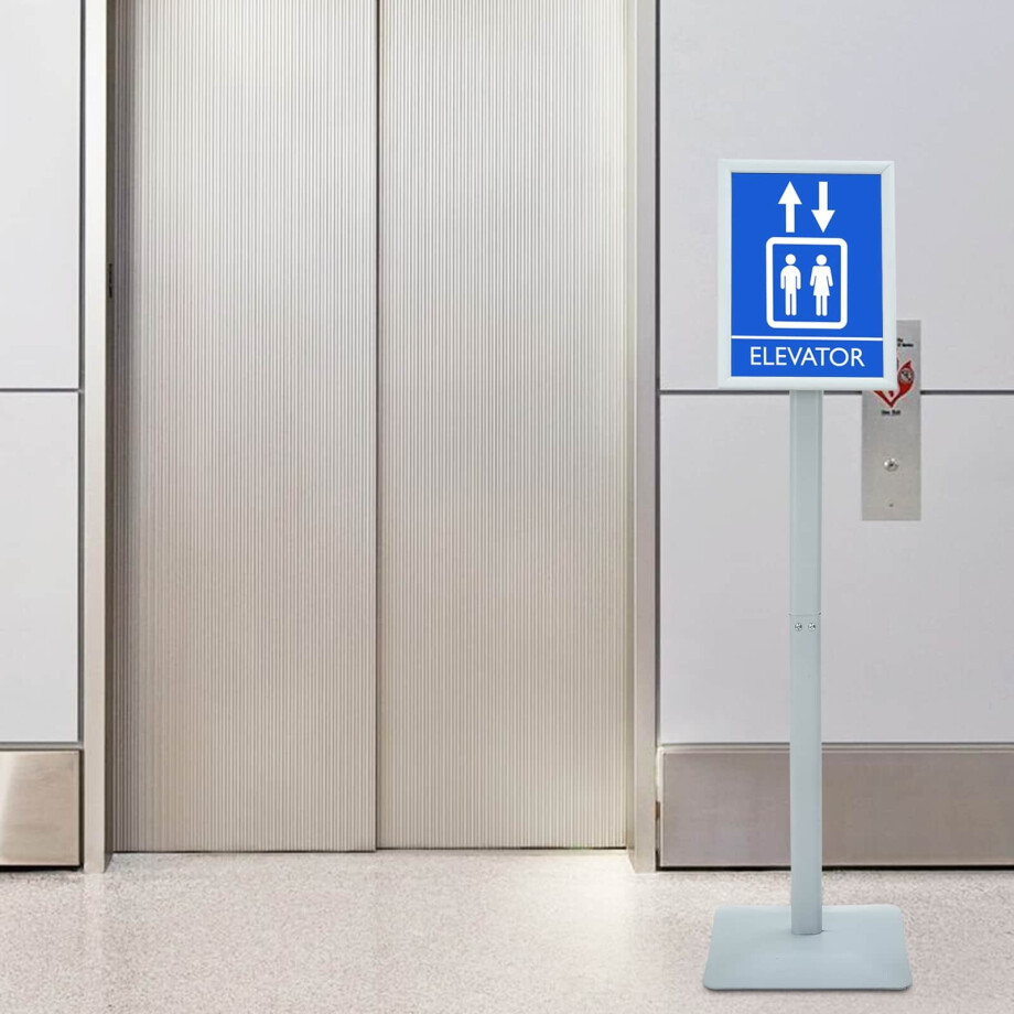 vidaXL Pedestal Posterstand Zilver 32 x 27 x 119 cm Gietijzer afbeelding 1