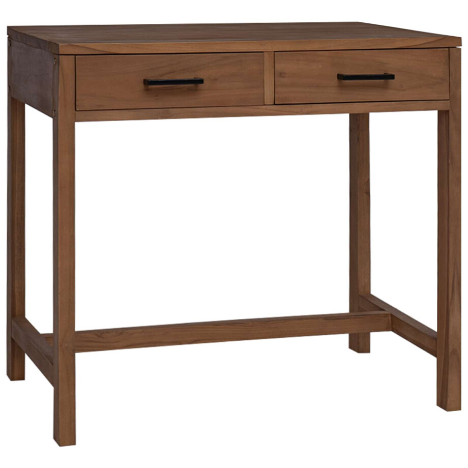 vidaXL Bureau met lades Naturel Massief Teakhout 80 x 50 x 75 cm vidaXL Bureau met lades Naturel Massief Teakhout 80 x 50 x 75 cm afbeelding 1