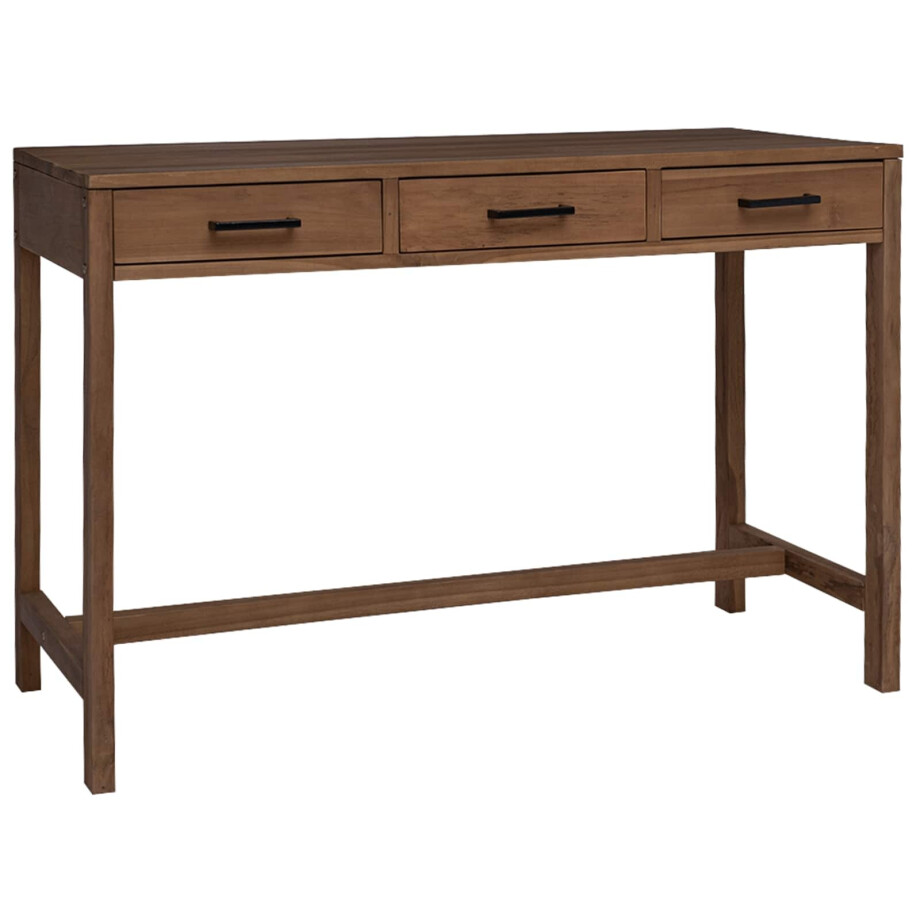 vidaXL Bureau met lades Naturel Massief Teakhout 110 x 50 x 75 cm vidaXL Bureau met lades Naturel Massief Teakhout 110 x 50 x 75 cm afbeelding 1